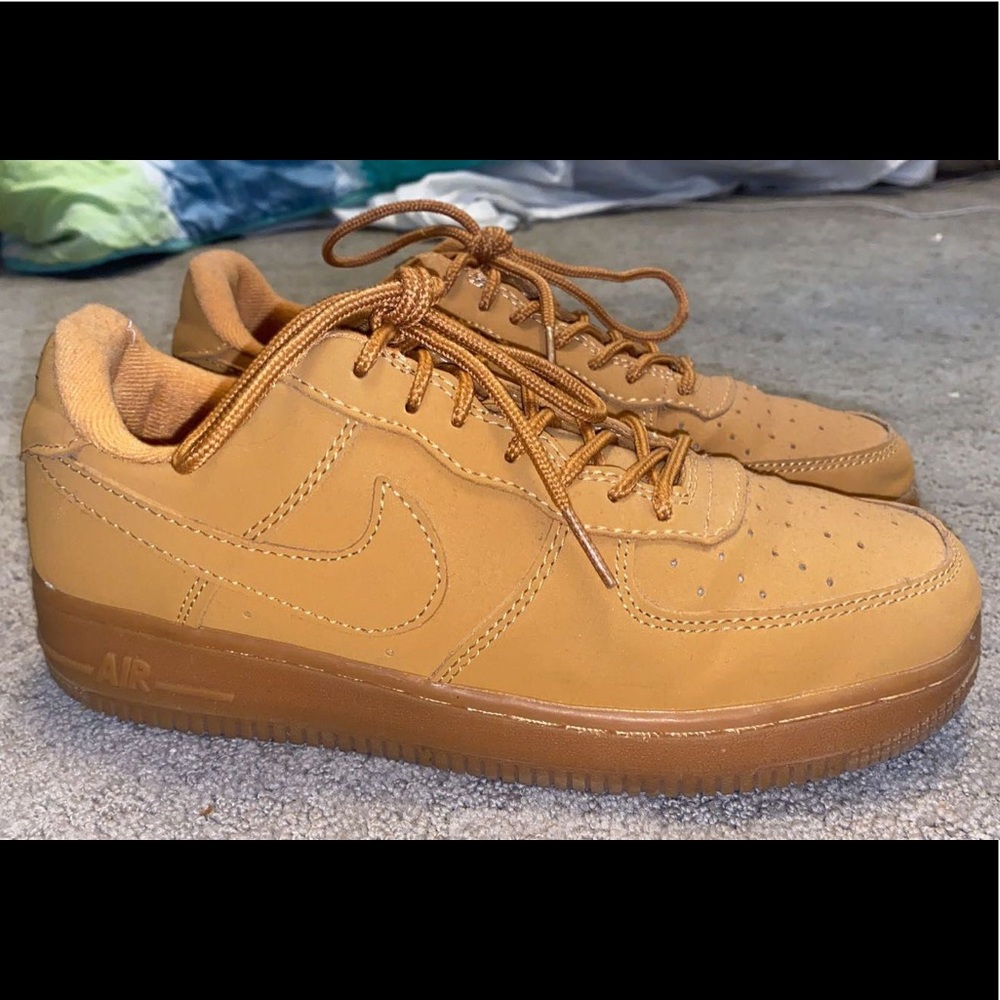 Tan Nike Air Force 1 Size 7 Women's